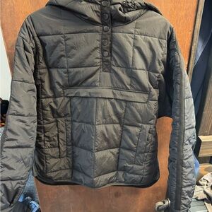 Black Quilted Puffer Hooded Jacket